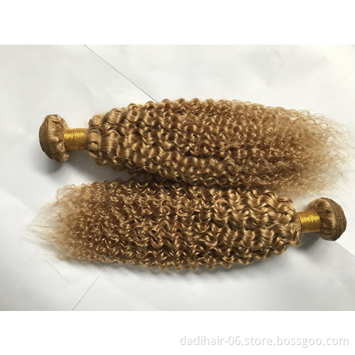 High quality brazilian curly hair weft virgin blonde